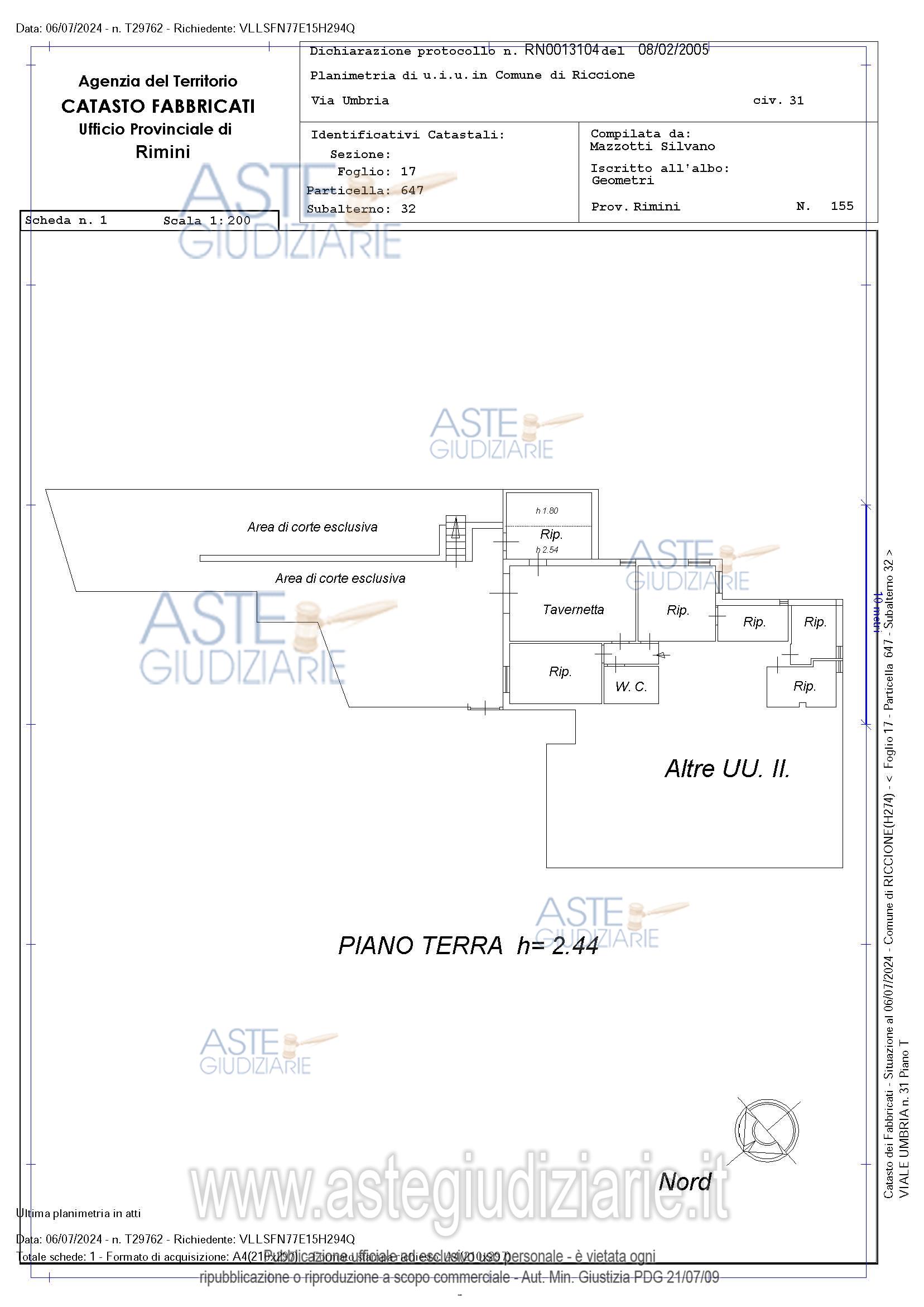 Planimetria del bene