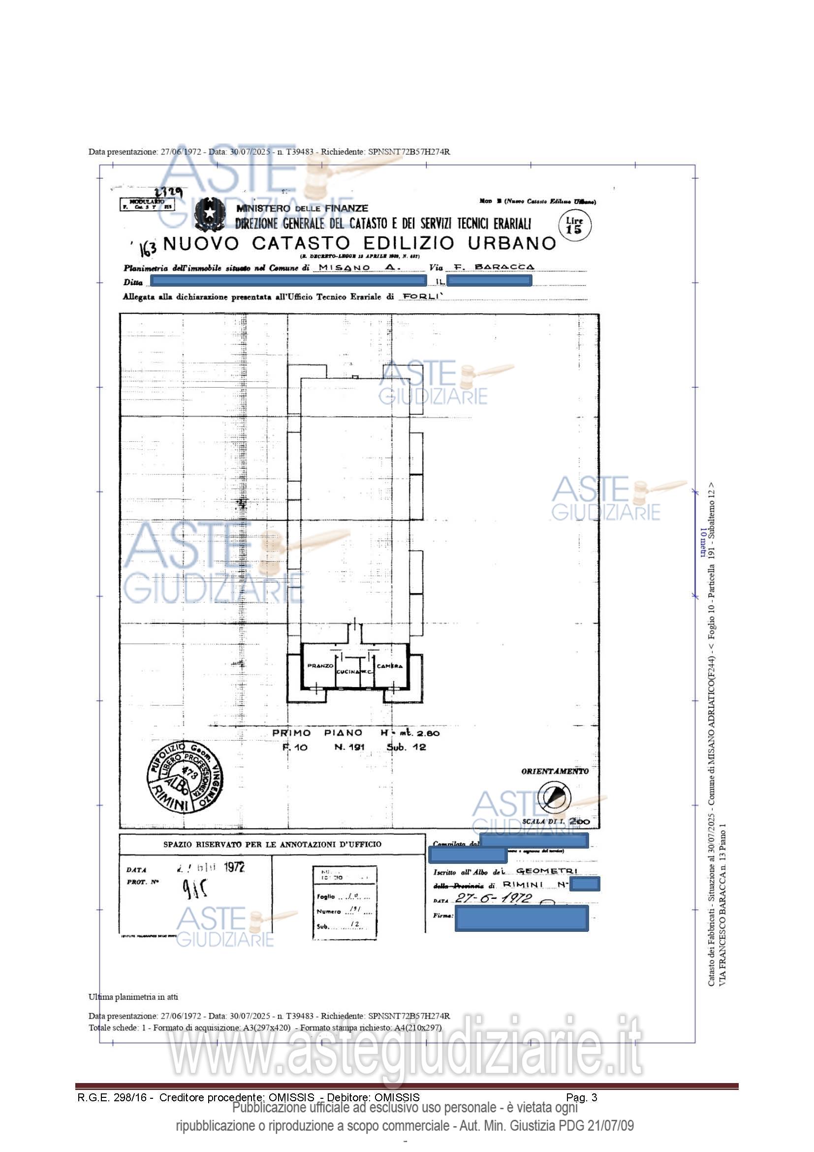 Planimetria del bene