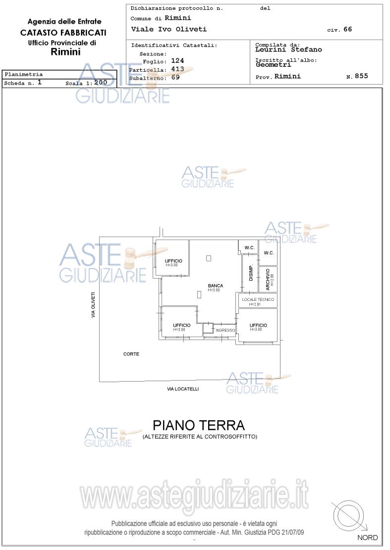 Planimetria del bene