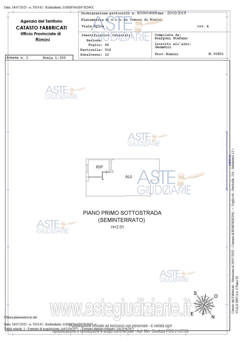 Planimetria del bene