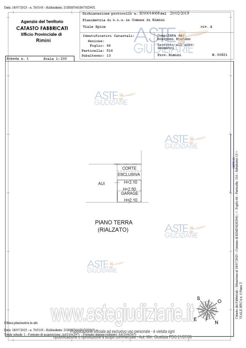 Planimetria del bene