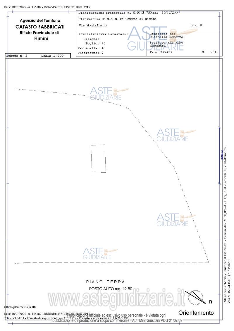 Planimetria del bene