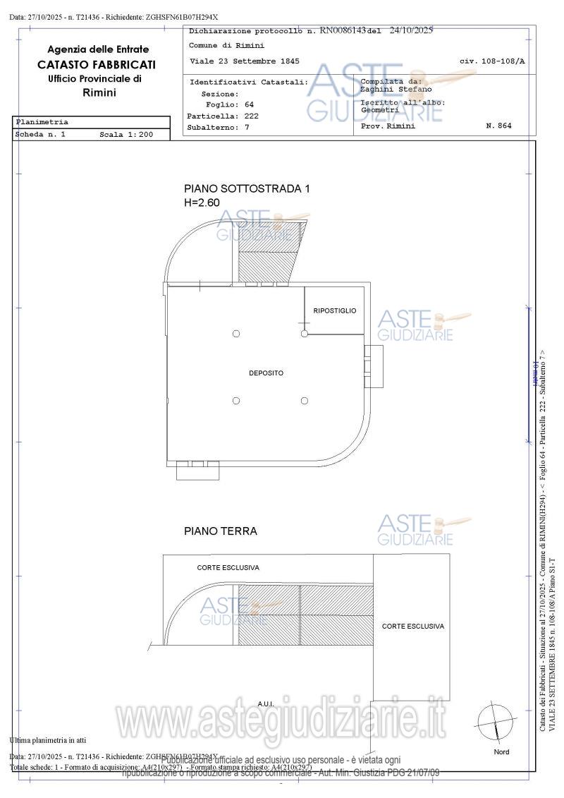 Planimetria del bene