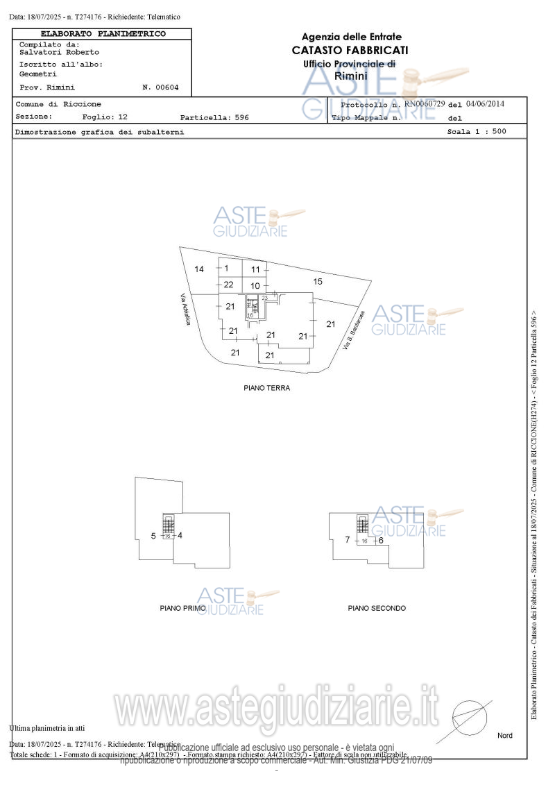 Planimetria del bene