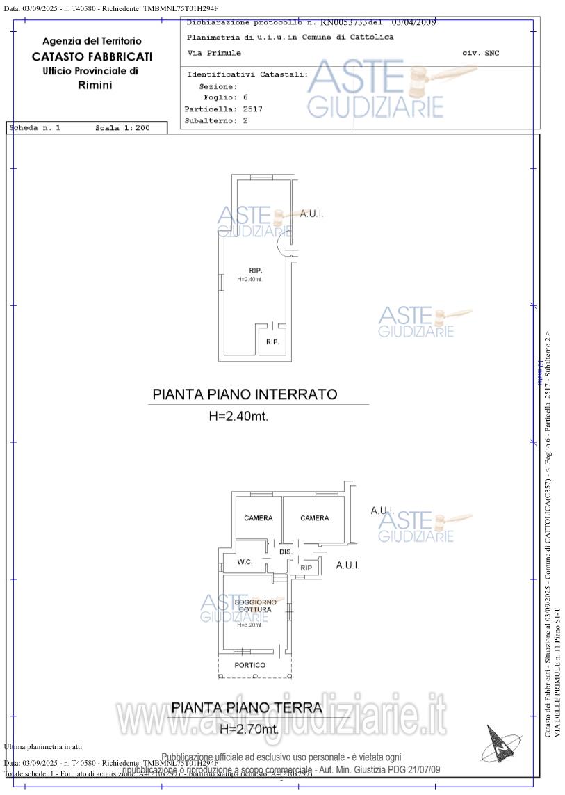 Planimetria del bene