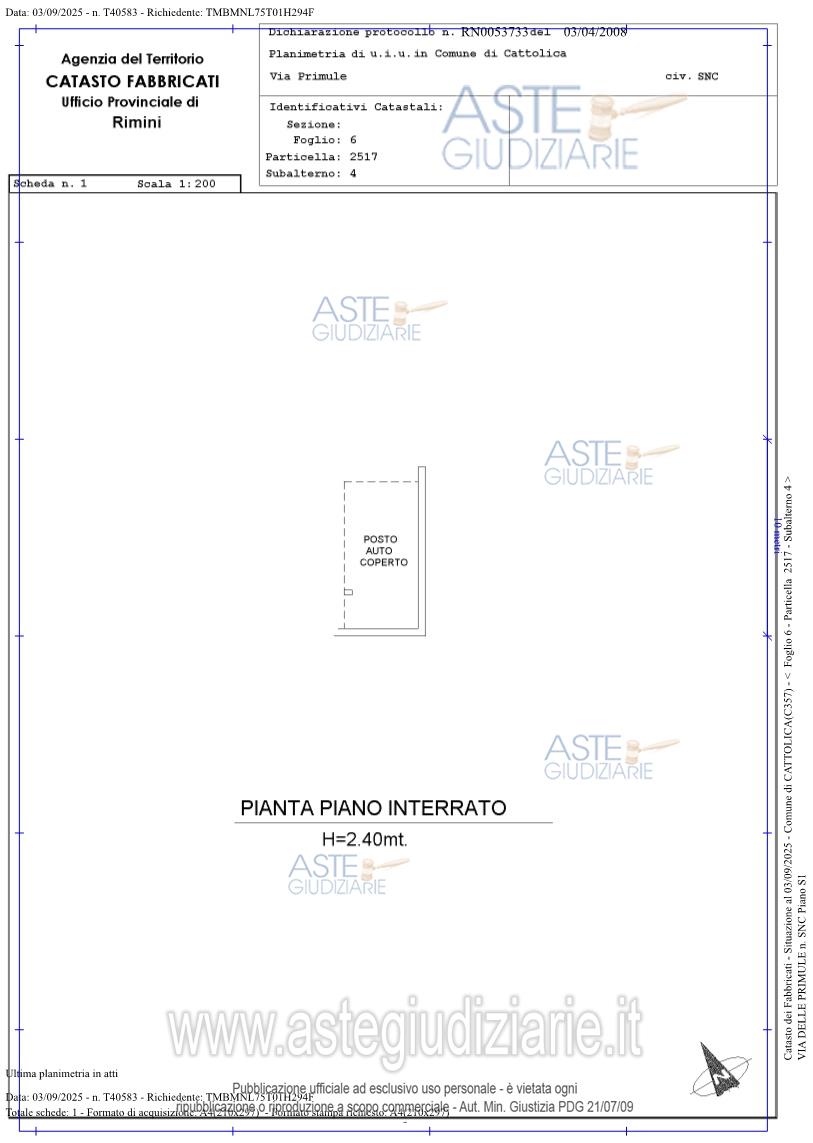 Planimetria del bene