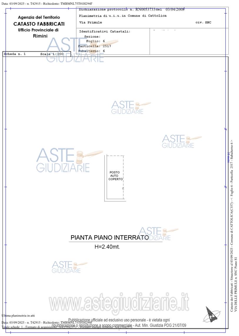 Planimetria del bene