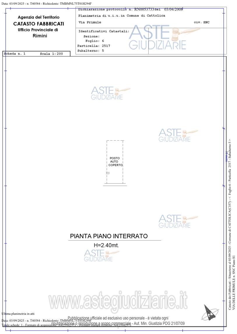 Planimetria del bene