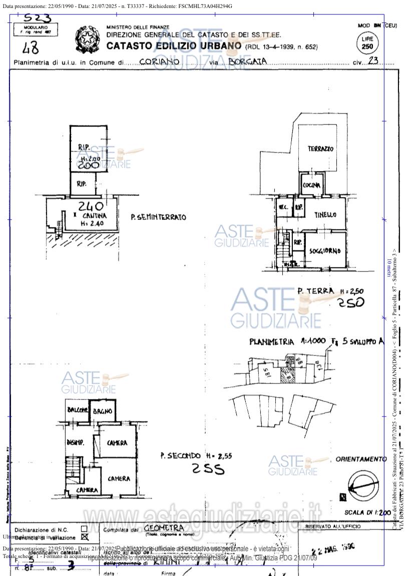 Planimetria del bene