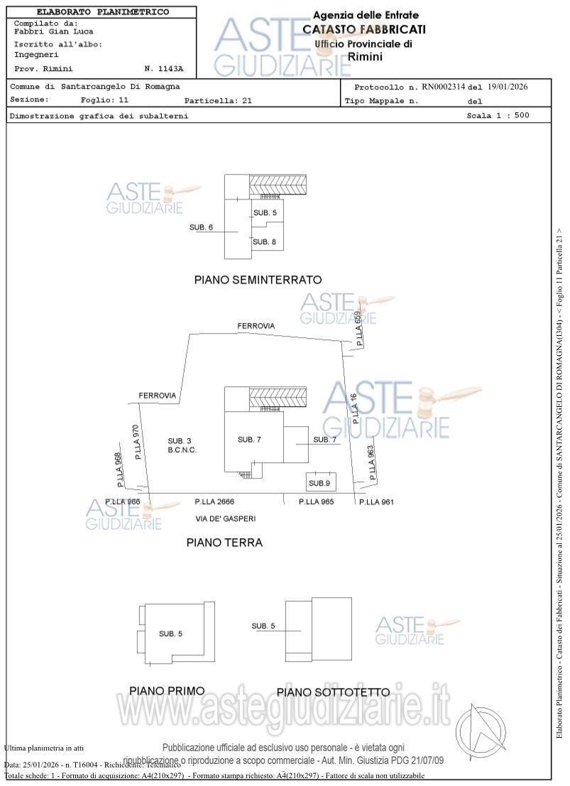 Planimetria del bene