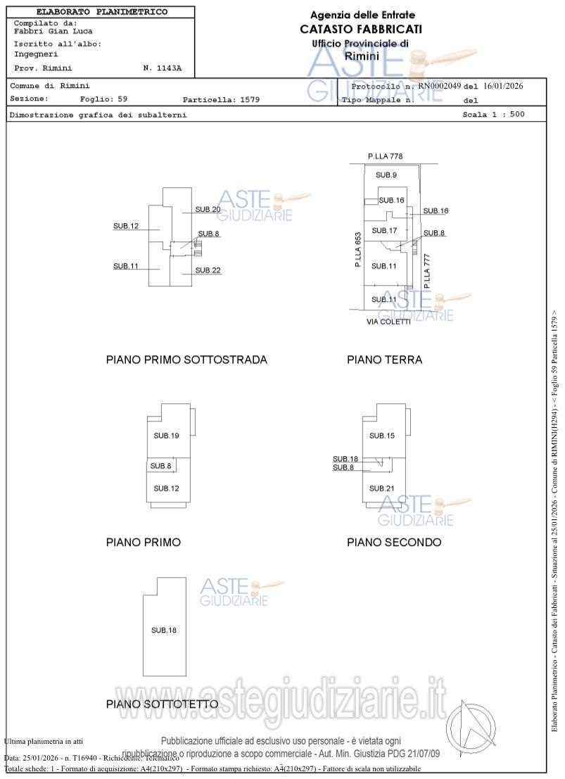 Planimetria del bene
