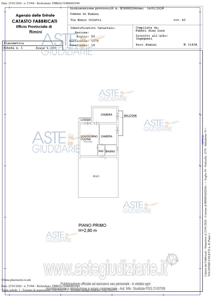 Planimetria del bene