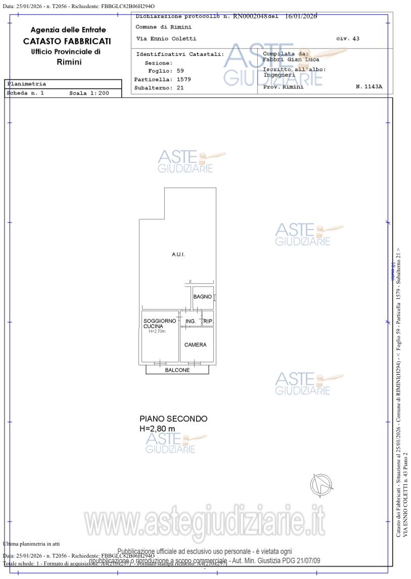 Planimetria del bene