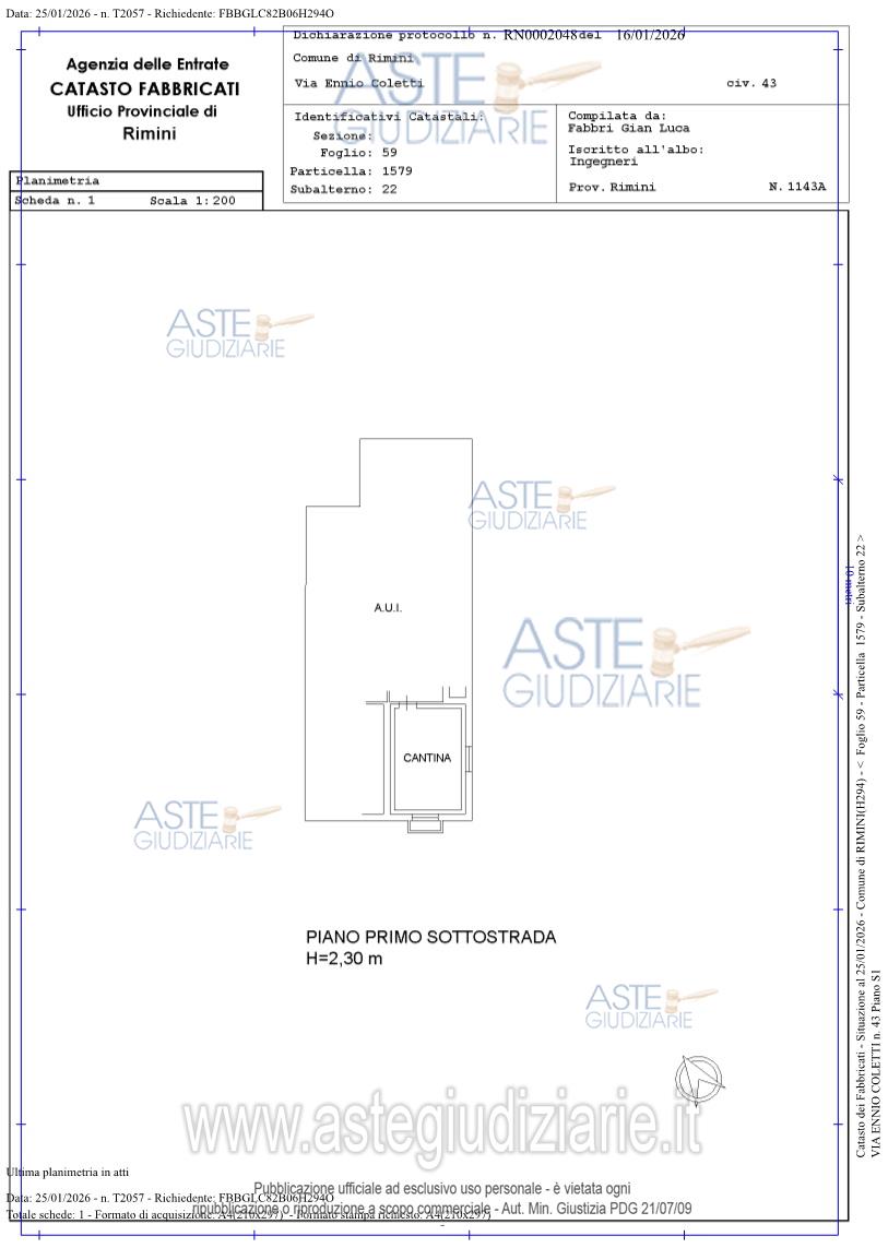 Planimetria del bene