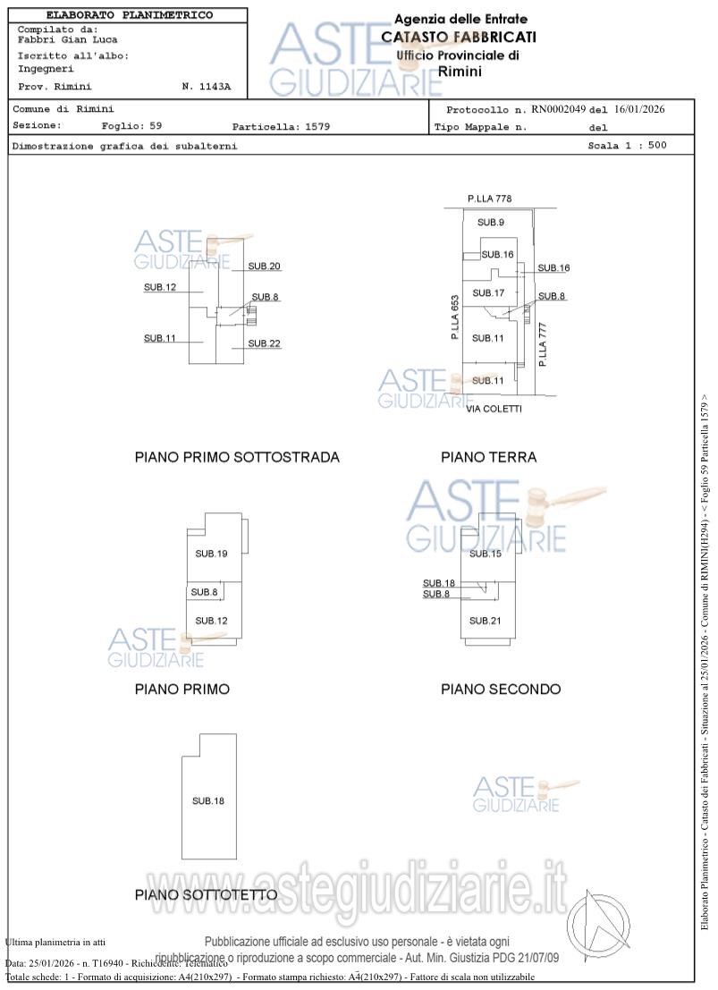Planimetria del bene