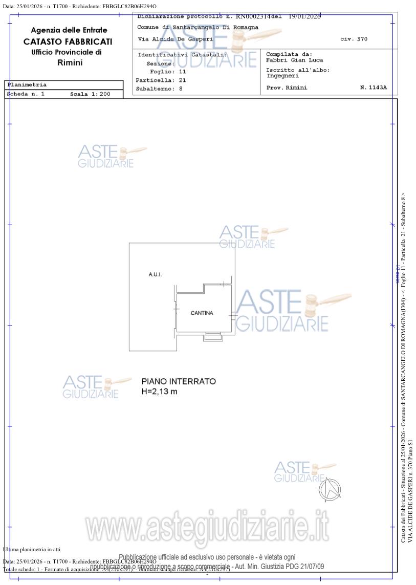 Planimetria del bene