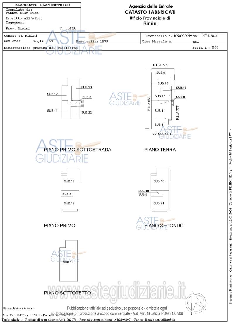 Planimetria del bene