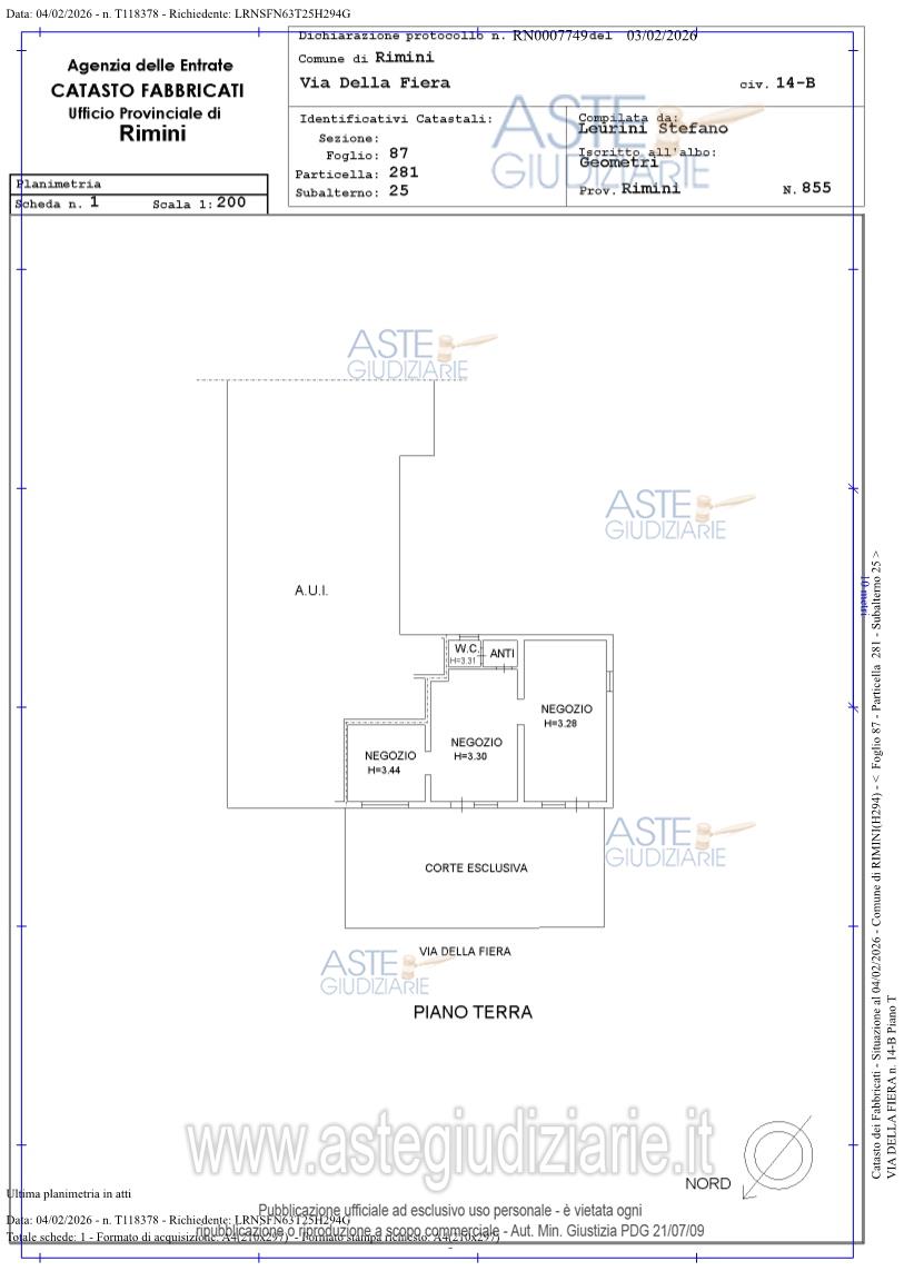 Planimetria del bene
