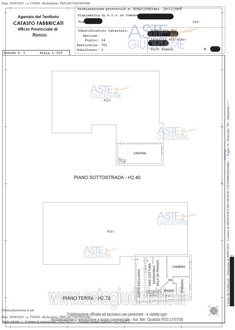 Planimetria del bene