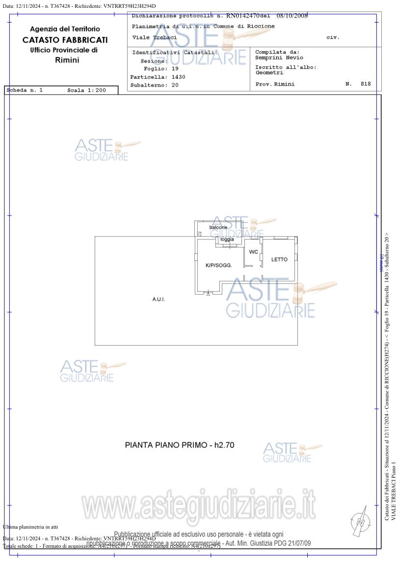 Planimetria del bene