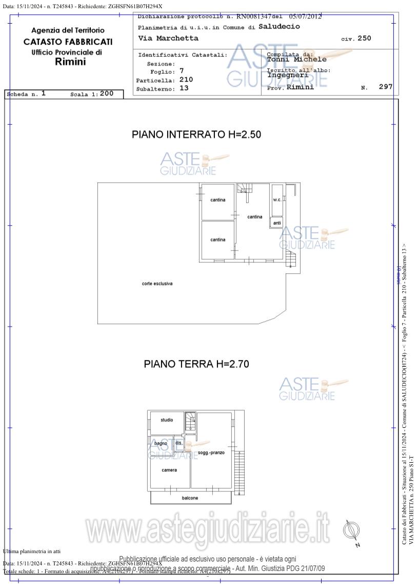 Planimetria del bene