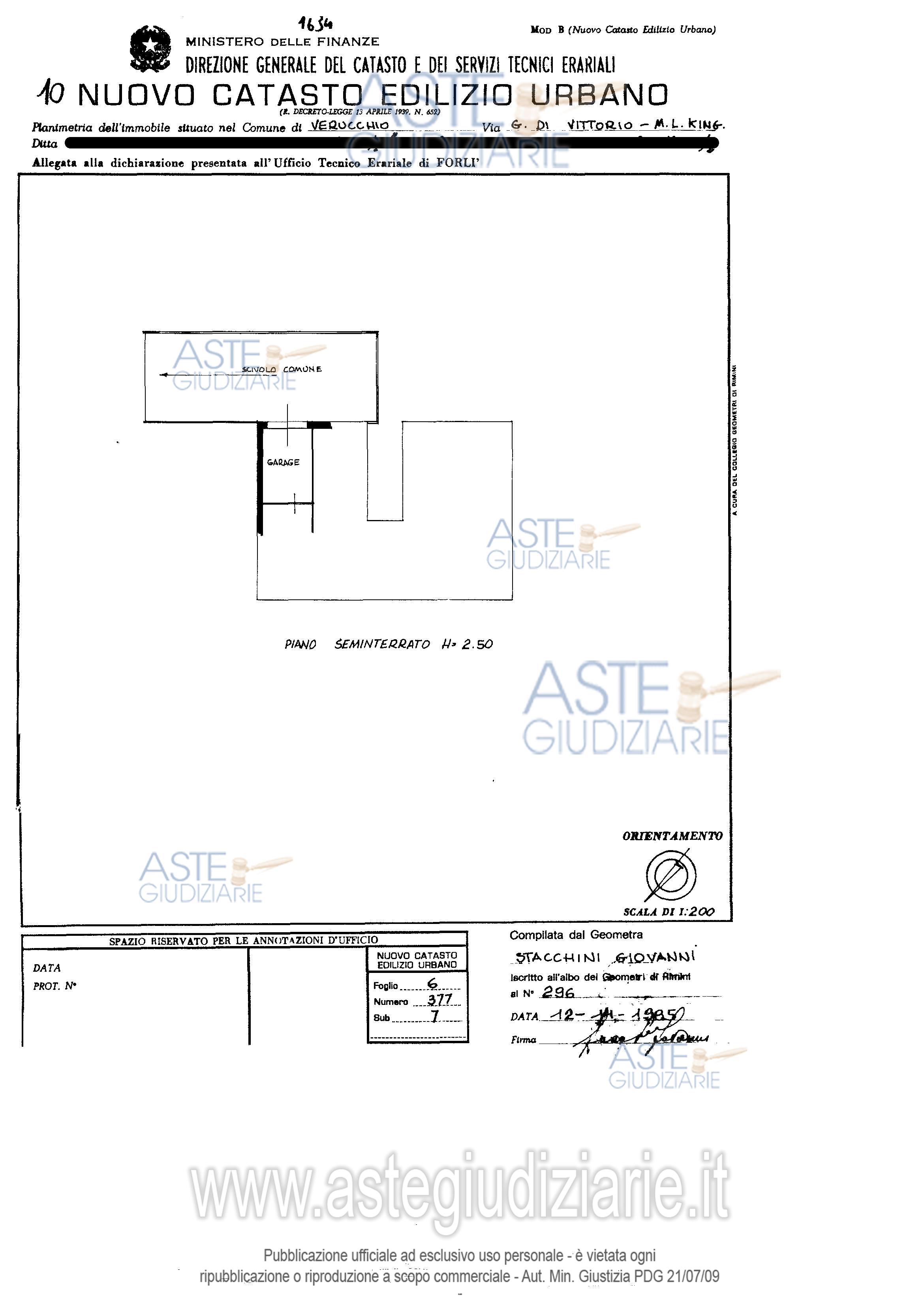 Planimetria del bene