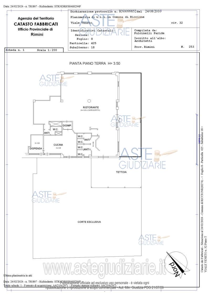 Planimetria del bene