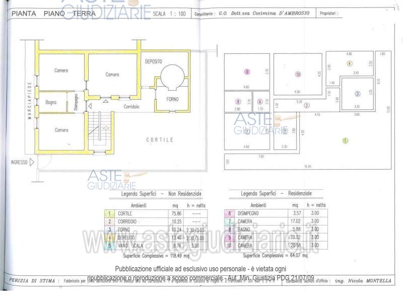Planimetria del bene