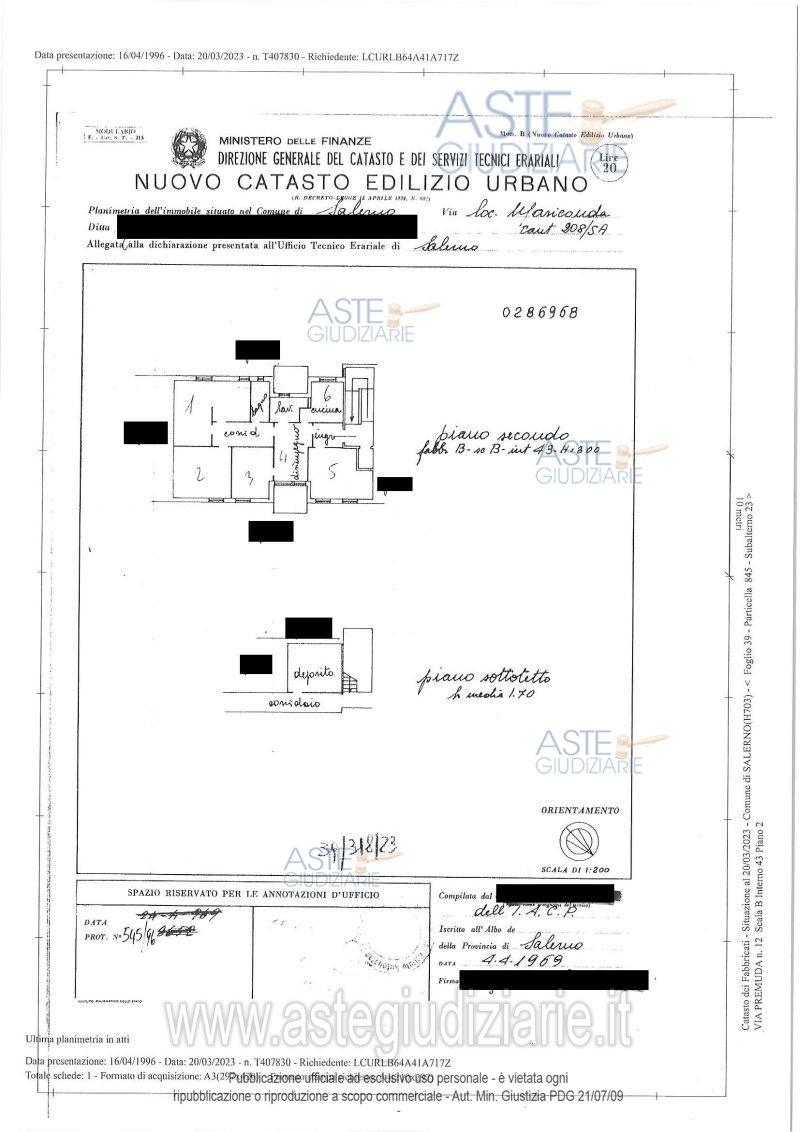 Planimetria del bene
