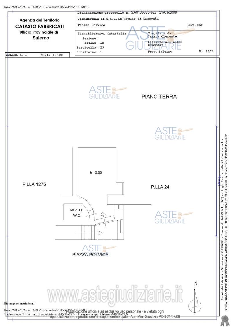 Planimetria del bene