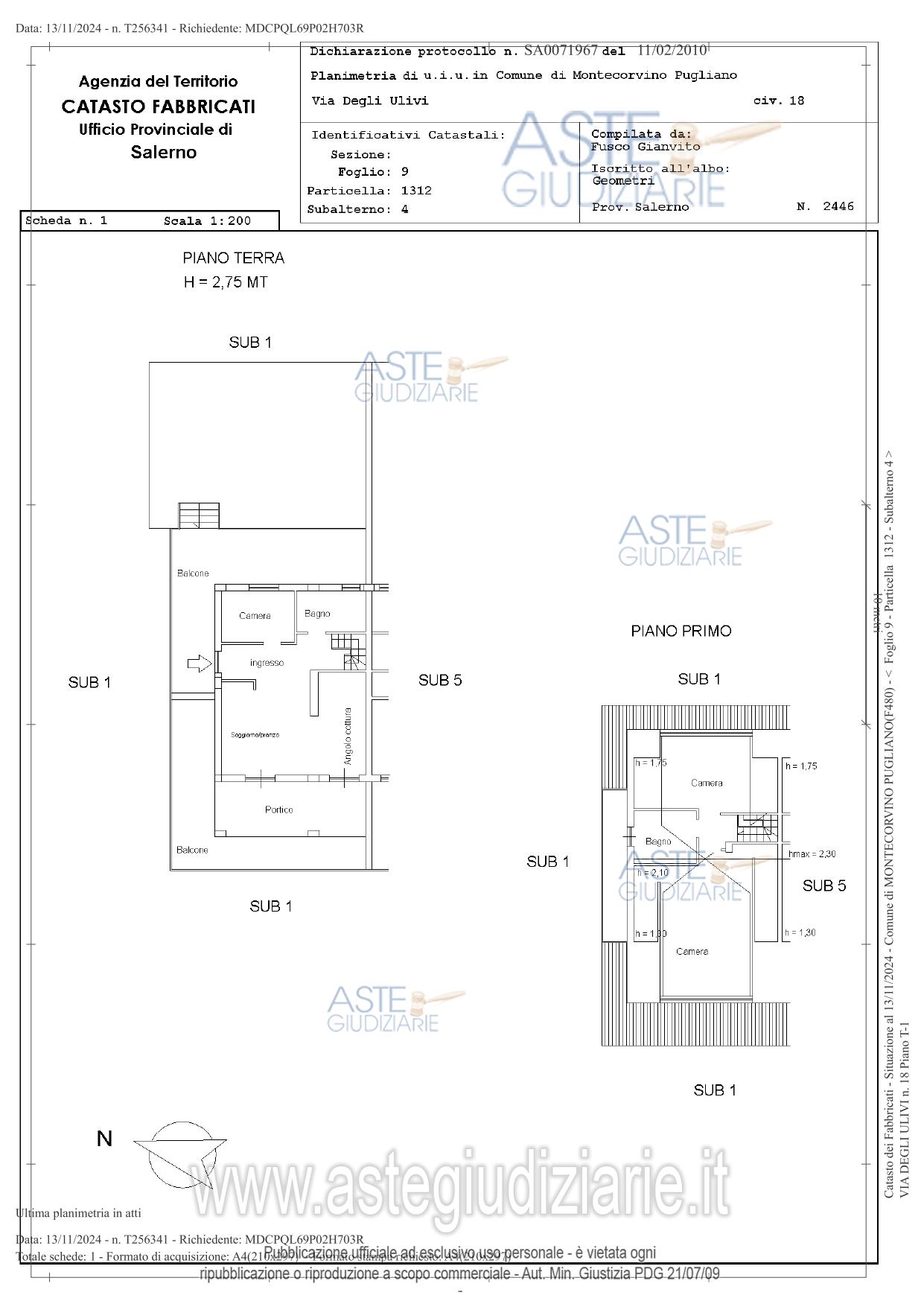 Planimetria del bene