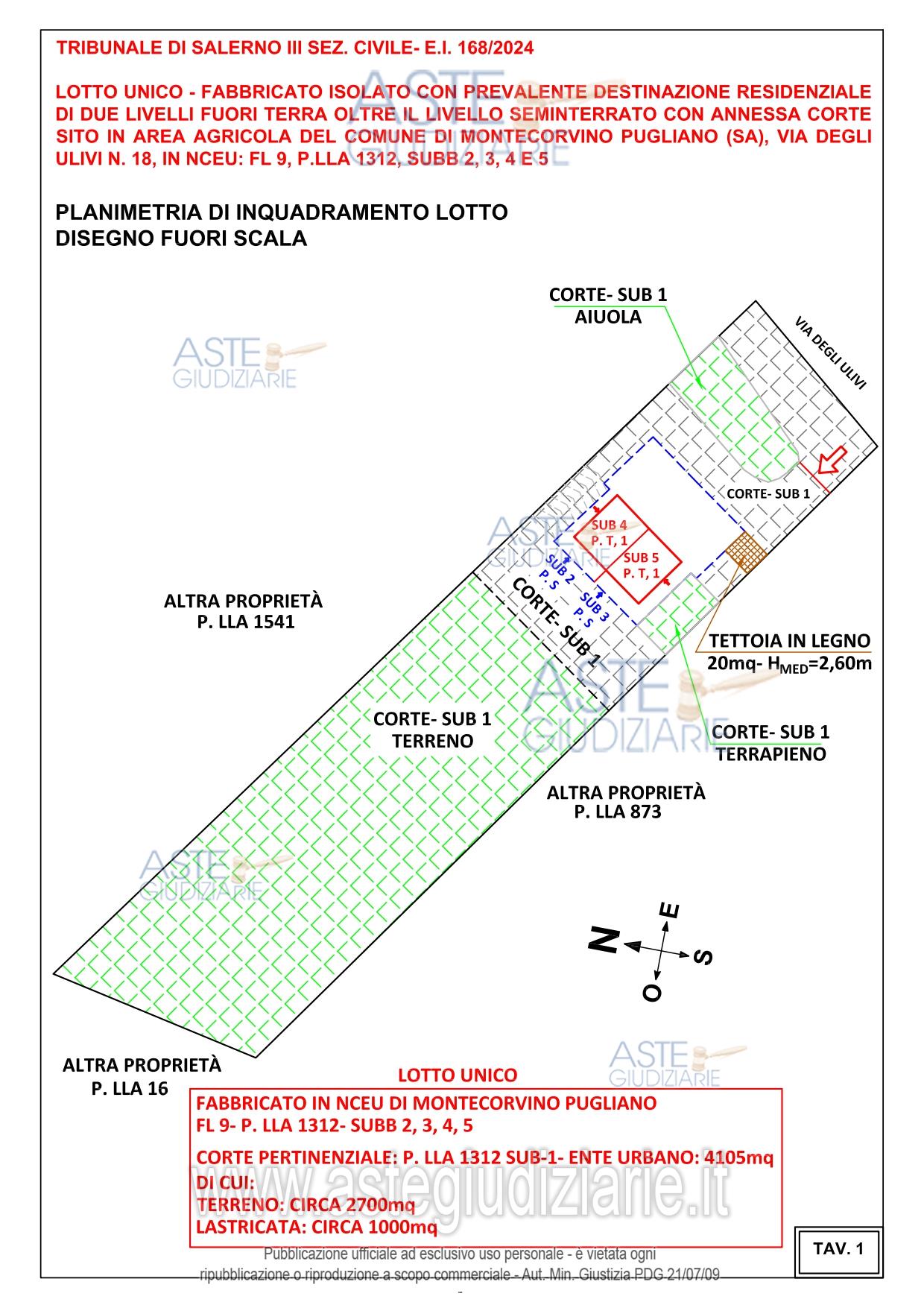 Planimetria del bene