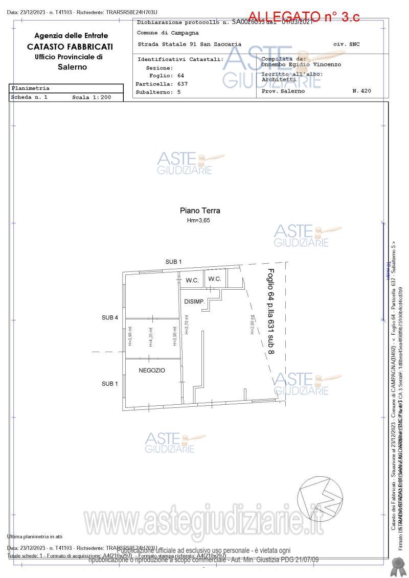 Planimetria del bene