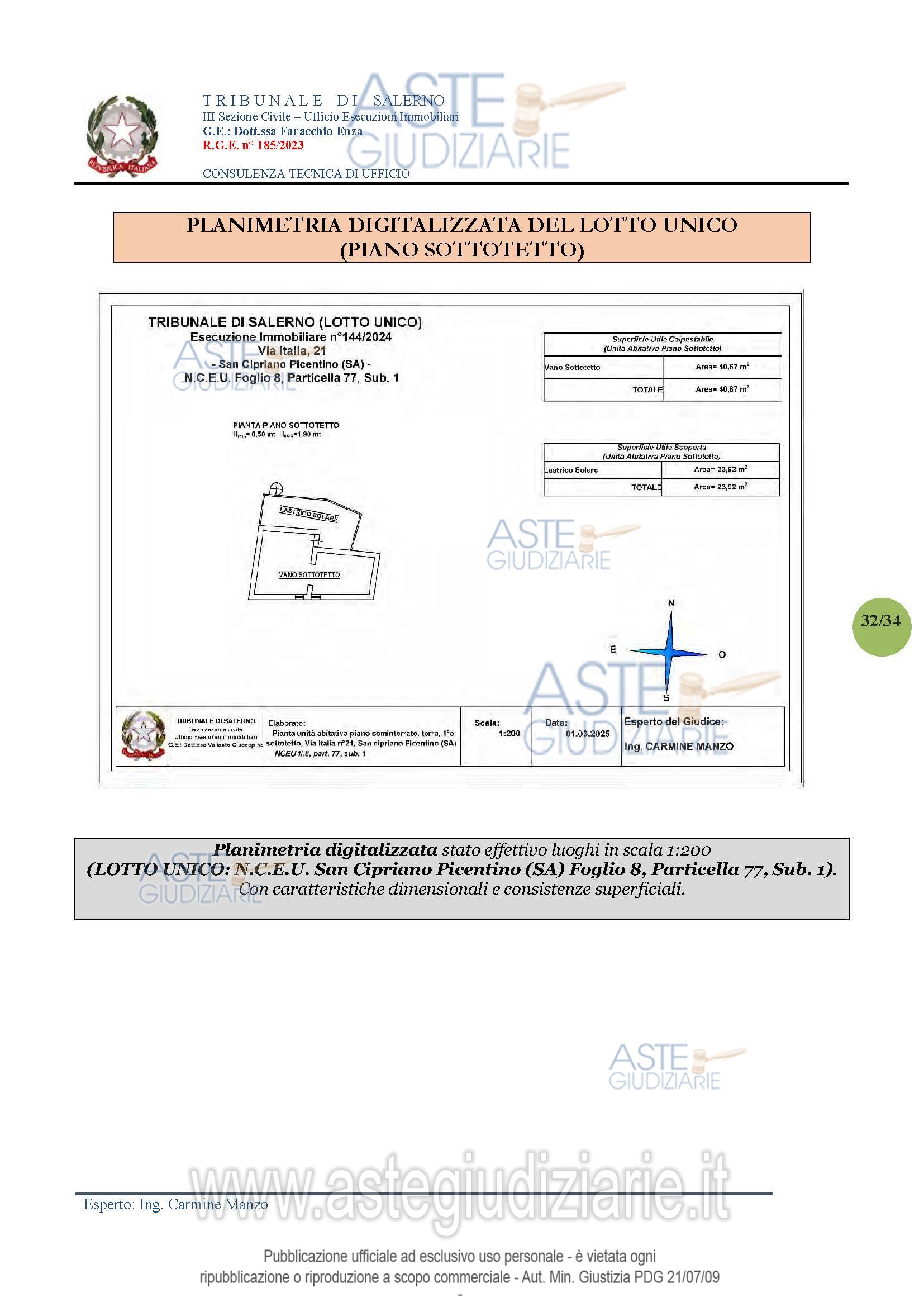 Planimetria del bene