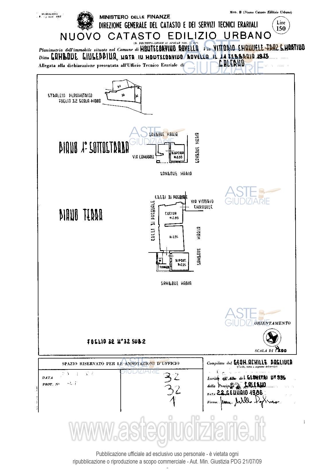 Planimetria del bene