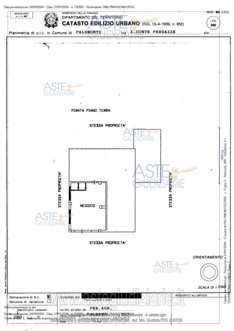 Planimetria del bene