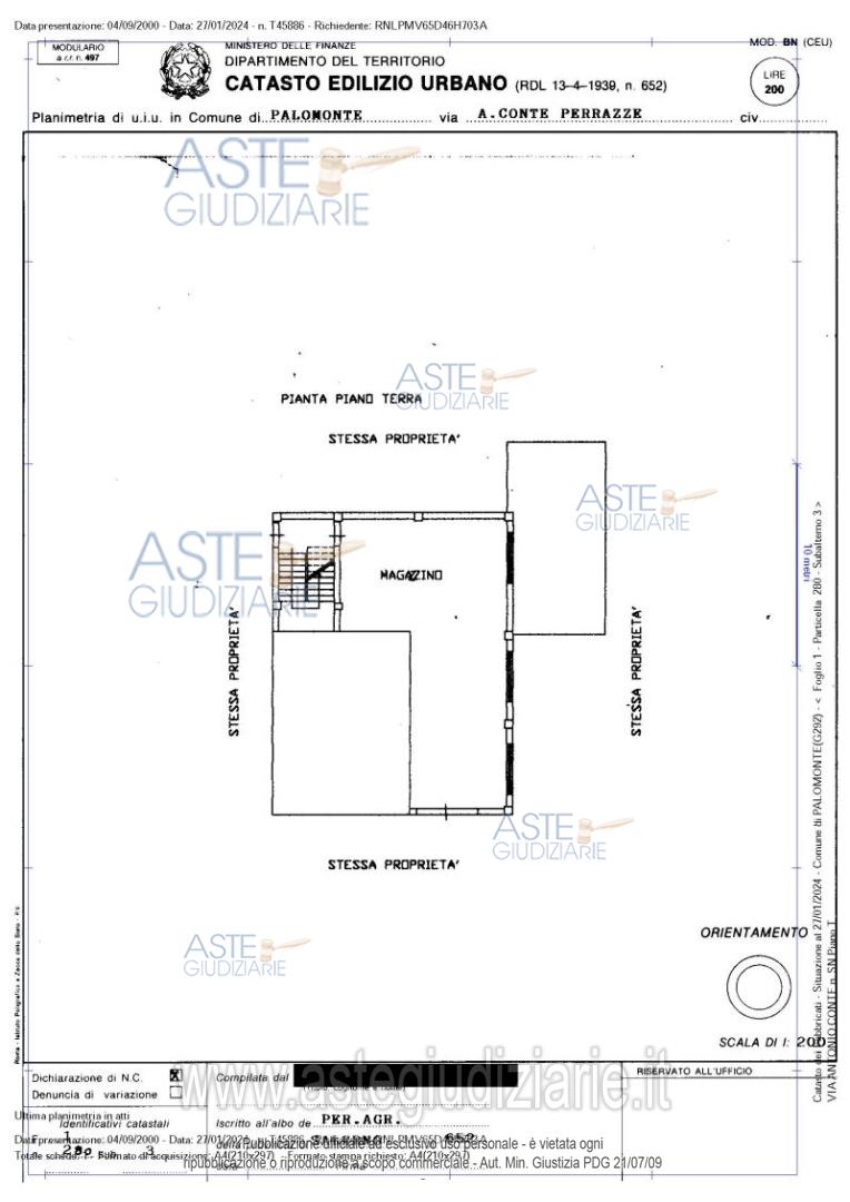 Planimetria del bene