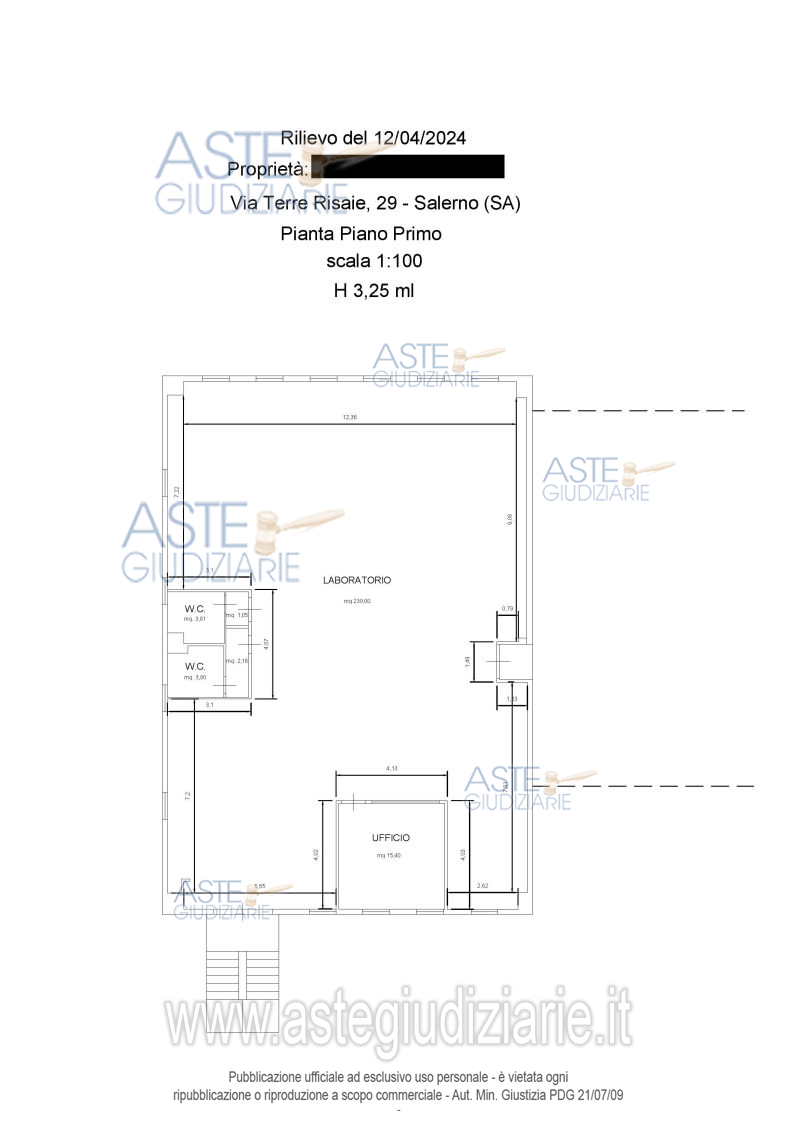 Planimetria del bene