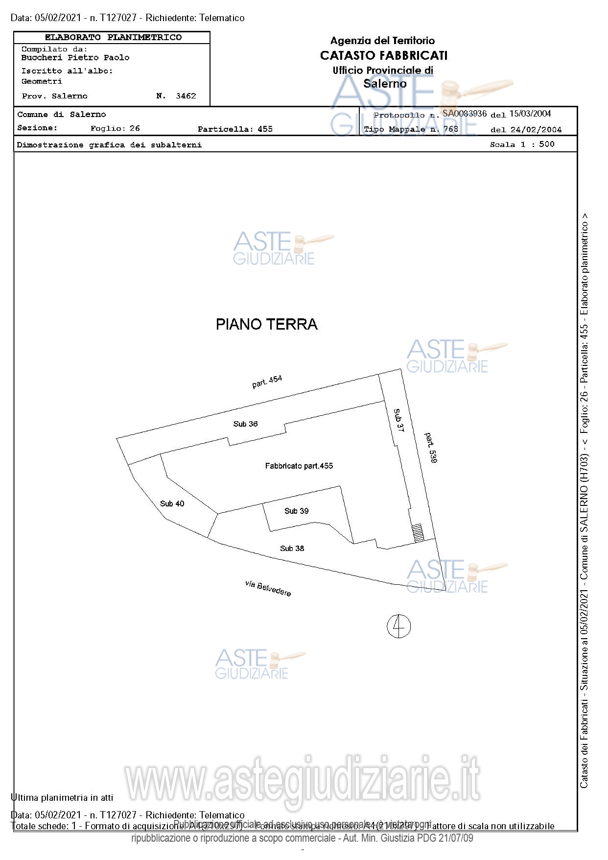 Planimetria del bene