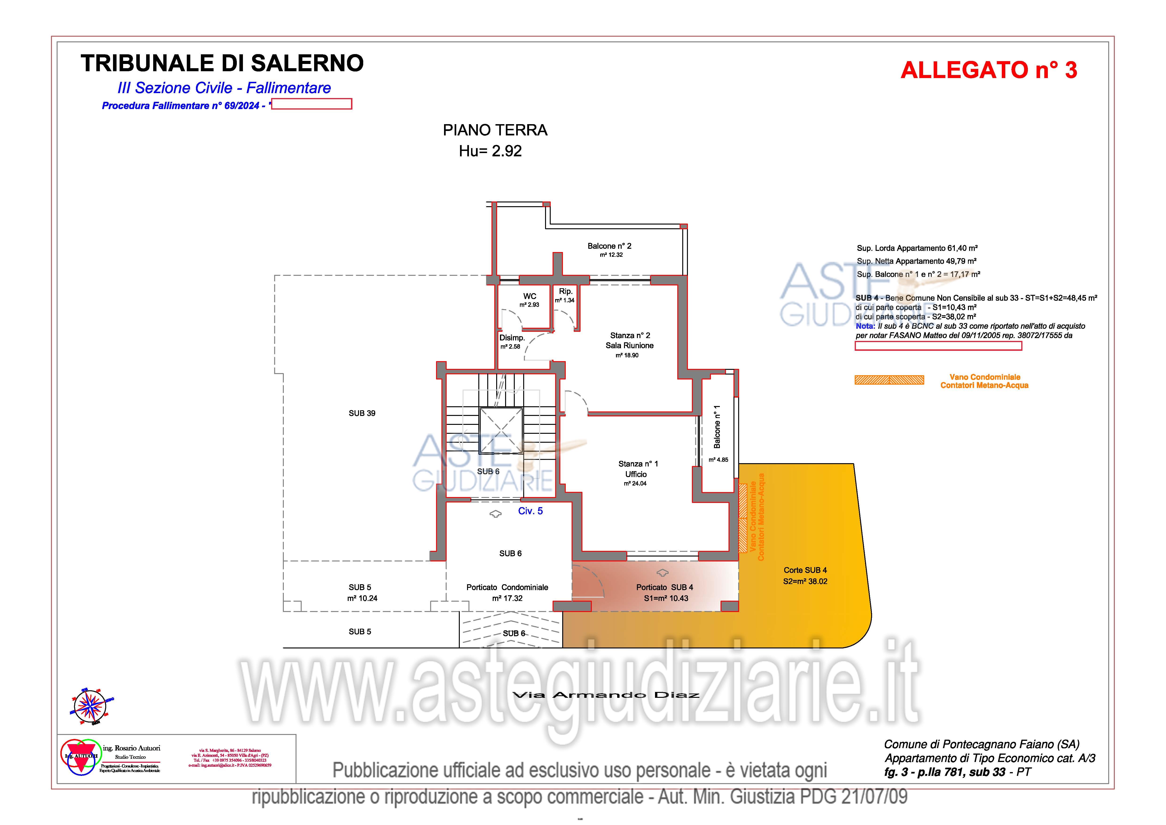 Planimetria del bene