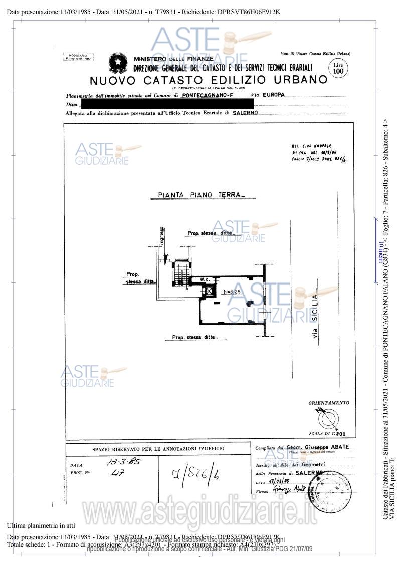 Planimetria del bene