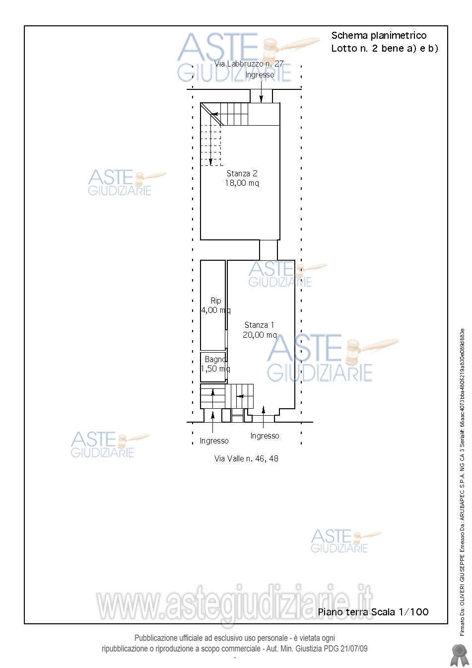 Planimetria del bene