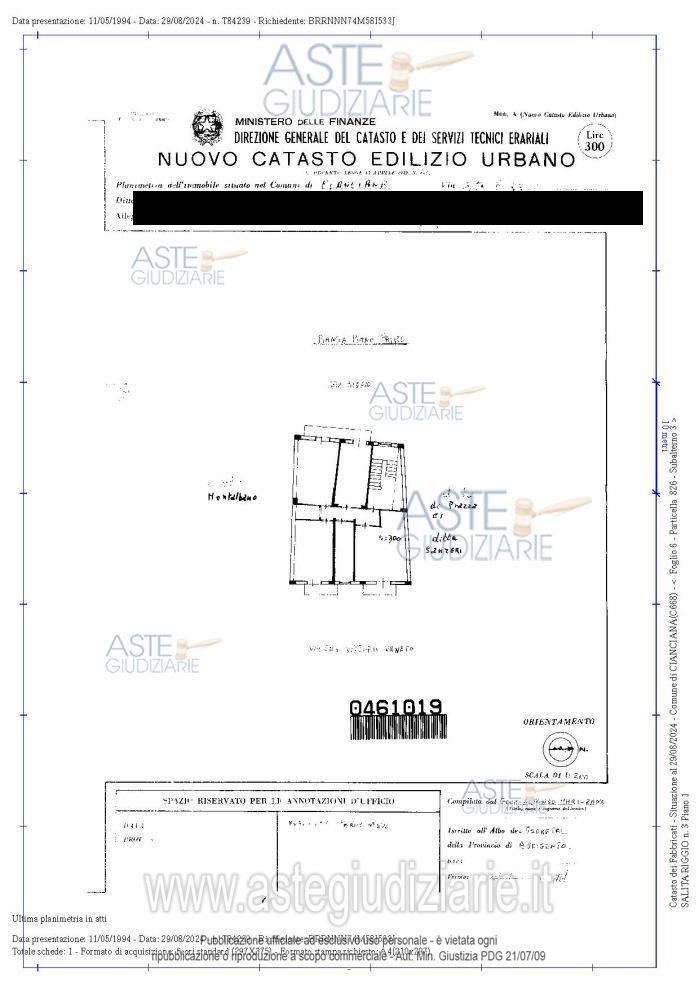 Planimetria del bene
