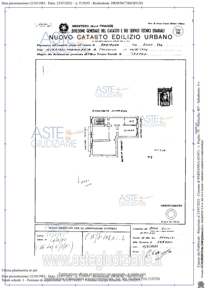 Planimetria del bene