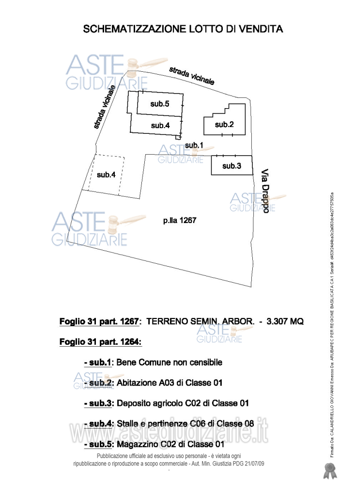 Planimetria del bene