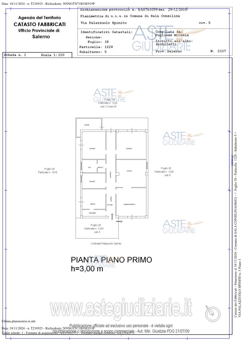 Planimetria del bene