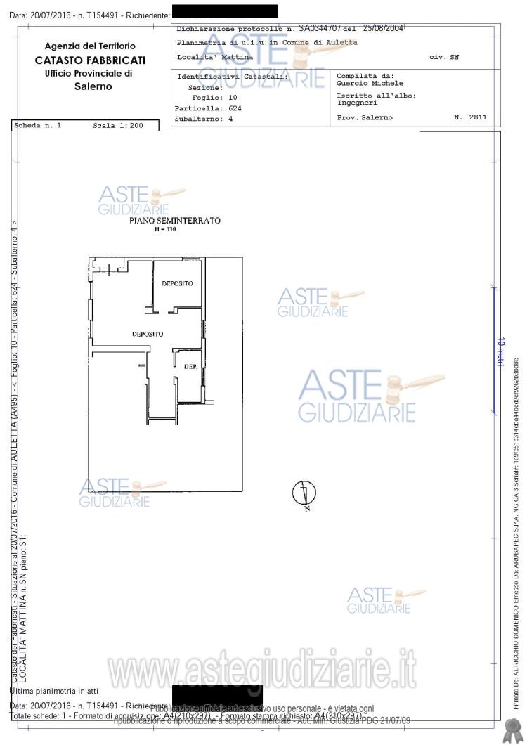 Planimetria del bene