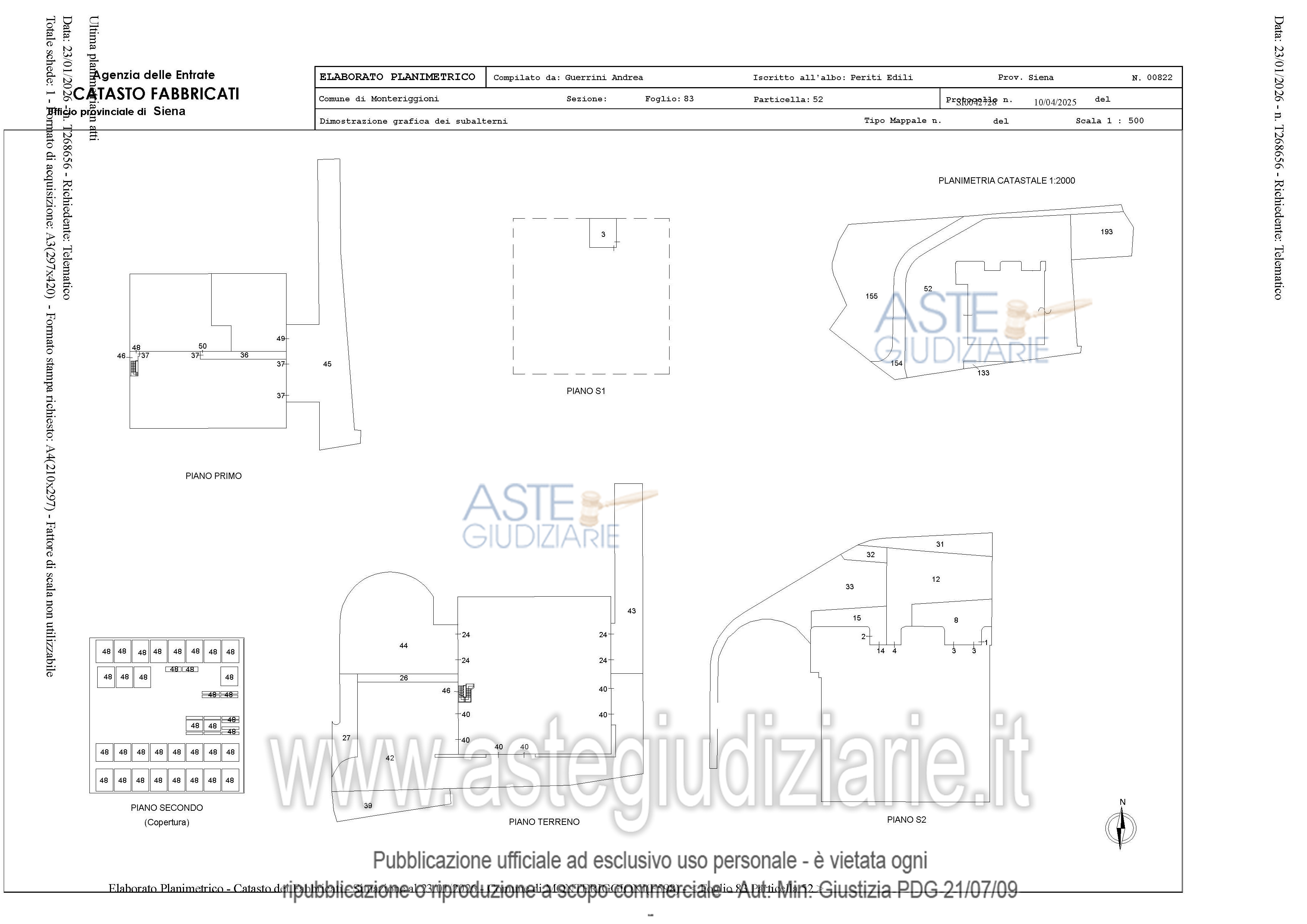 Planimetria del bene
