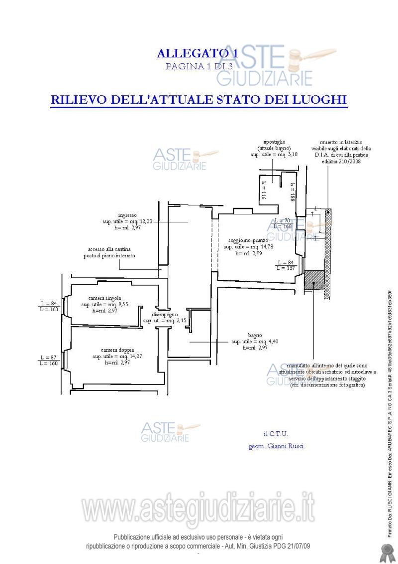 Planimetria del bene