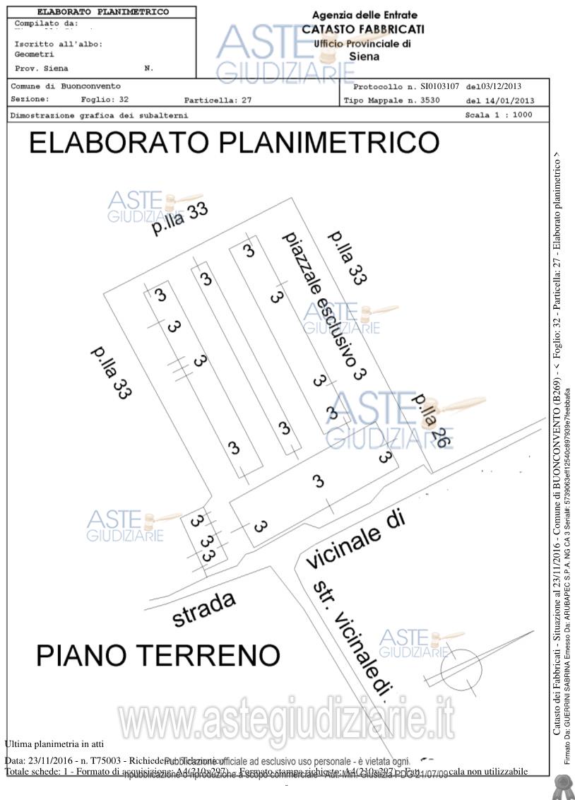 Planimetria del bene